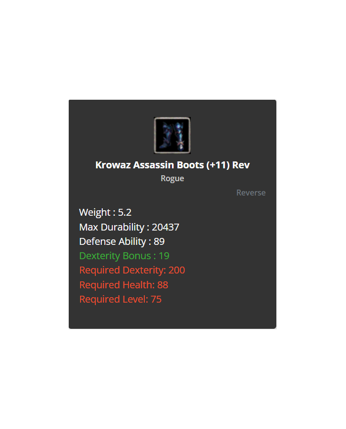 Krowaz Assassin Set +11 Rev