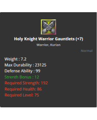 Dark Knight Spear +7 No Rev - Warior Holy Set +7 No Rev