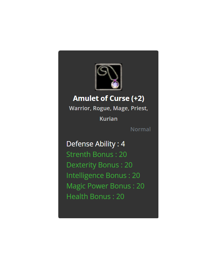 Amulet Of Curse +2