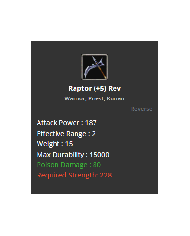 Raptor +5 Rev