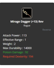 Mirage Dagger +13 Rev