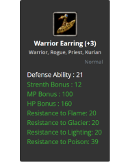 Warrior Earring +3