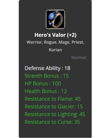  Hero's Valor (+2)