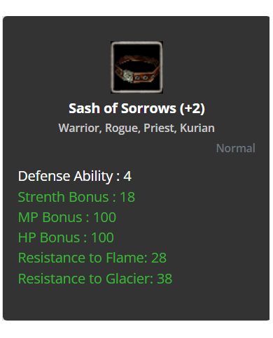 Sash of Sorrows (+2)