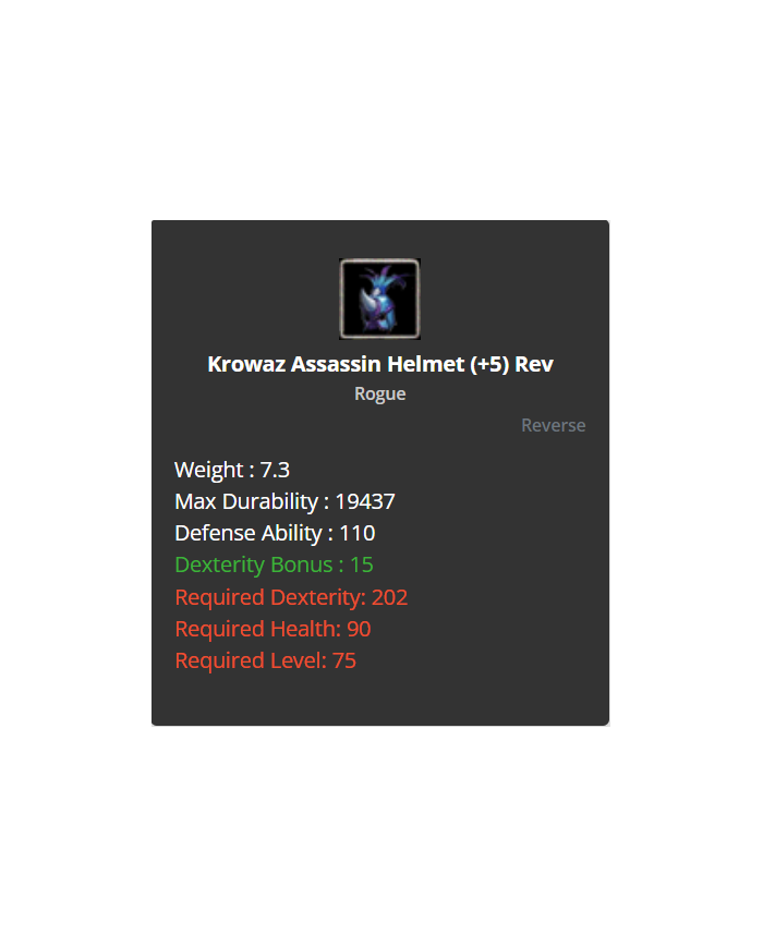 Krowaz Assassin Set +5 Rev