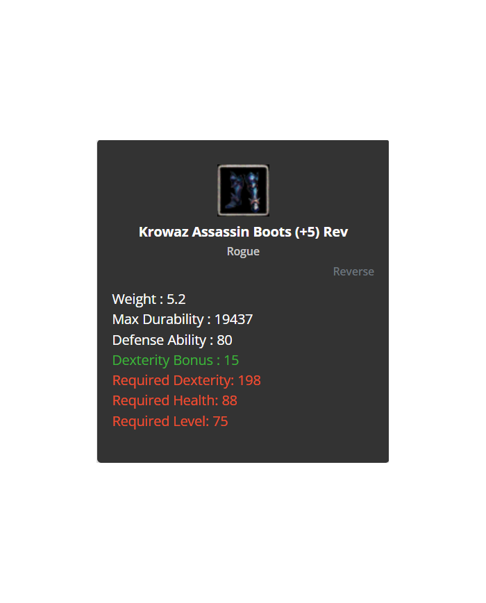 Krowaz Assassin Set +5 Rev