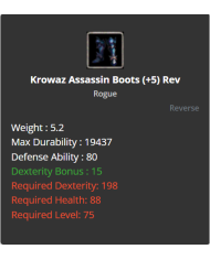 Krowaz Assassin Set +5 Rev