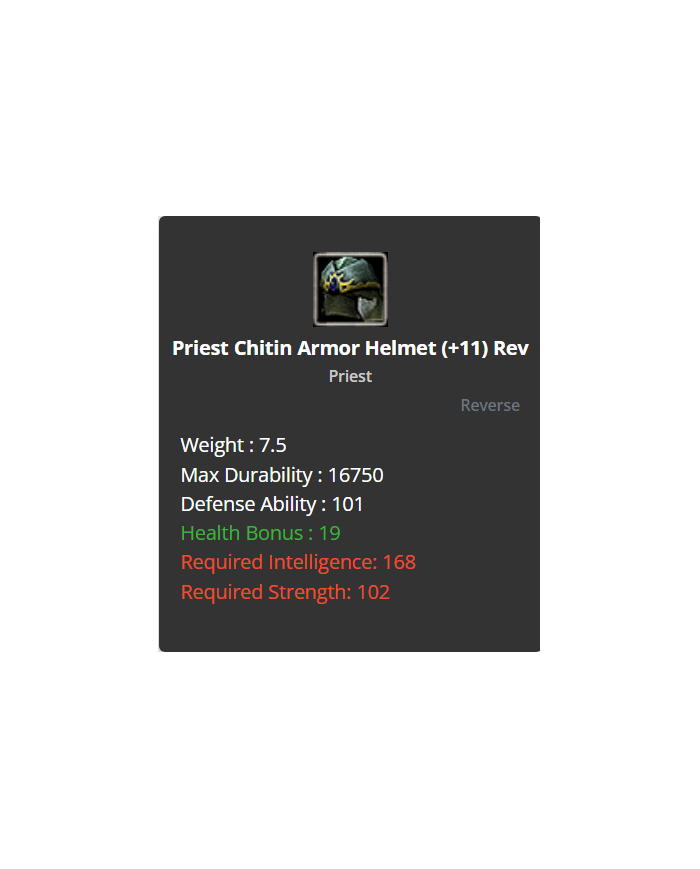 +9 Priest Chitin Set