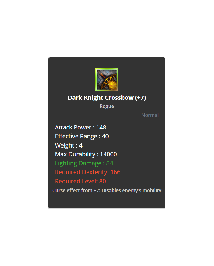 Dark Knight Crossbow +7