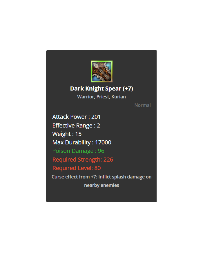 +7 Dark Knight Spear