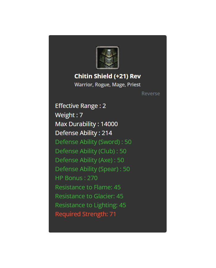 +21 Chitin Shield