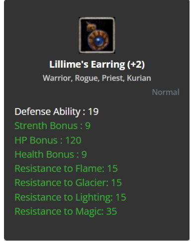 Lillime's Earring +2