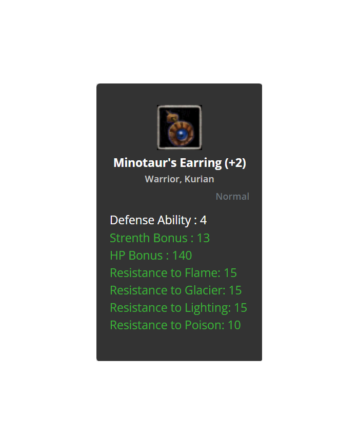 +2 Minotaur's Earring