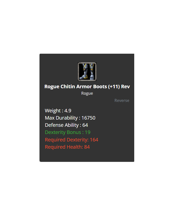 +9 Rogue Chitin Boot