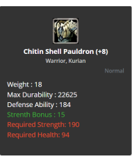 +8 Rogue Chitin Shell Set