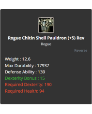 +8 Rogue Chitin Shell Set