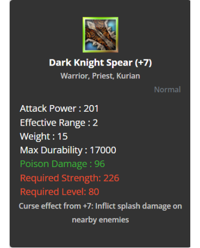 +7 No Reb Dark Knight Spear