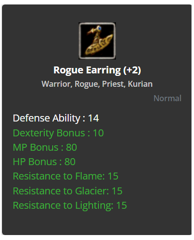 Rogue Earring +2