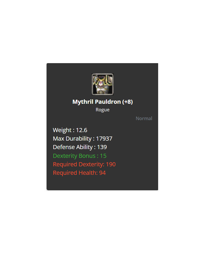 mythril pauldron zeroo